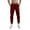 Red, variant on Men's Lanyard Casual Cargo Pants - Loose Fit, American Large Size, Polyester, All Seasons, XS-XL Sizes, Solid Color, Trendy for Outdoor/Sports Fashion