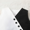 thumbnail image 7 of Miluxas Girl's 2 Piece Outfit Irregular Sleeveless V Neck Blazer Vest and Wide Leg Pants Set Black 6-7 Years, 7 of 7