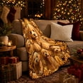 thumbnail image 3 of Golden Crowned Poodle Portrait Ornate Frames autumn celebration, Festive Pet Portrait Pattern, Warm Flannel Blanket for Living Room and Reading Nook, Dog Lovers Christmas Gift, Pet Lover Home Decor, 3 of 9
