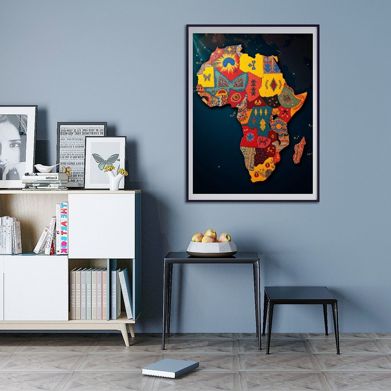 Diamond Art Kits for Adults - 5d Africa Map Colorful Patterns Art Diamond Painting for Adults, Diamond Art for Adults Beginners, Diamond Painting Kits for Adults for Home Wall Decor