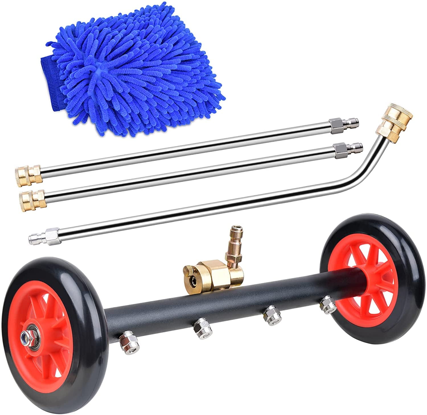 Under Car Water Broom Car Wash w/Roller Labor Saving Stainless Steel&Plastic 