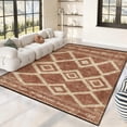 thumbnail image 5 of 5x7 Washable Area Rug Non-Slip Low Profile Soft Boho Distressed Rug for Living Room, Bedroom, Dining Room, Office, Brown, 5 of 13