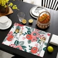 thumbnail image 3 of Pioneer Flower Floral Print Pattern Summer Placemats Table Placemats Set Of 6-Linen Kitchen Washable Placemats Table Mats 12x18 Inch Non-Slip Heat Resistant, 3 of 5