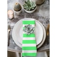 thumbnail image 2 of Green Striped Cloth Napkins Set of 8 Reusable Dinner Napkins, Modern Simple Monochrome Geometric White Cocktail Napkin Washable Table Napkins for Wedding/Holiday Party/Baby Shower 20"x20", 2 of 7