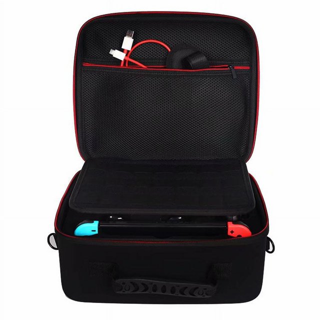 Nintendo Switch Case, Bag For Nintendo Switch, Protective Cover Bag For Nintendo Switch Console, Pro Controller, Power Adapter, 21 Game Cards And Other Accessories, Black