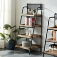 thumbnail image 4 of Furniture of America Kernel Industrial Metal 4-Shelf Bookcase in Sand Black, 4 of 6