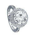 thumbnail image 4 of Rhodium Plated 925 Sterling Silver Clear Cluster Bridal Ring Band White Cubic Zirconia Female Size 8, 4 of 4