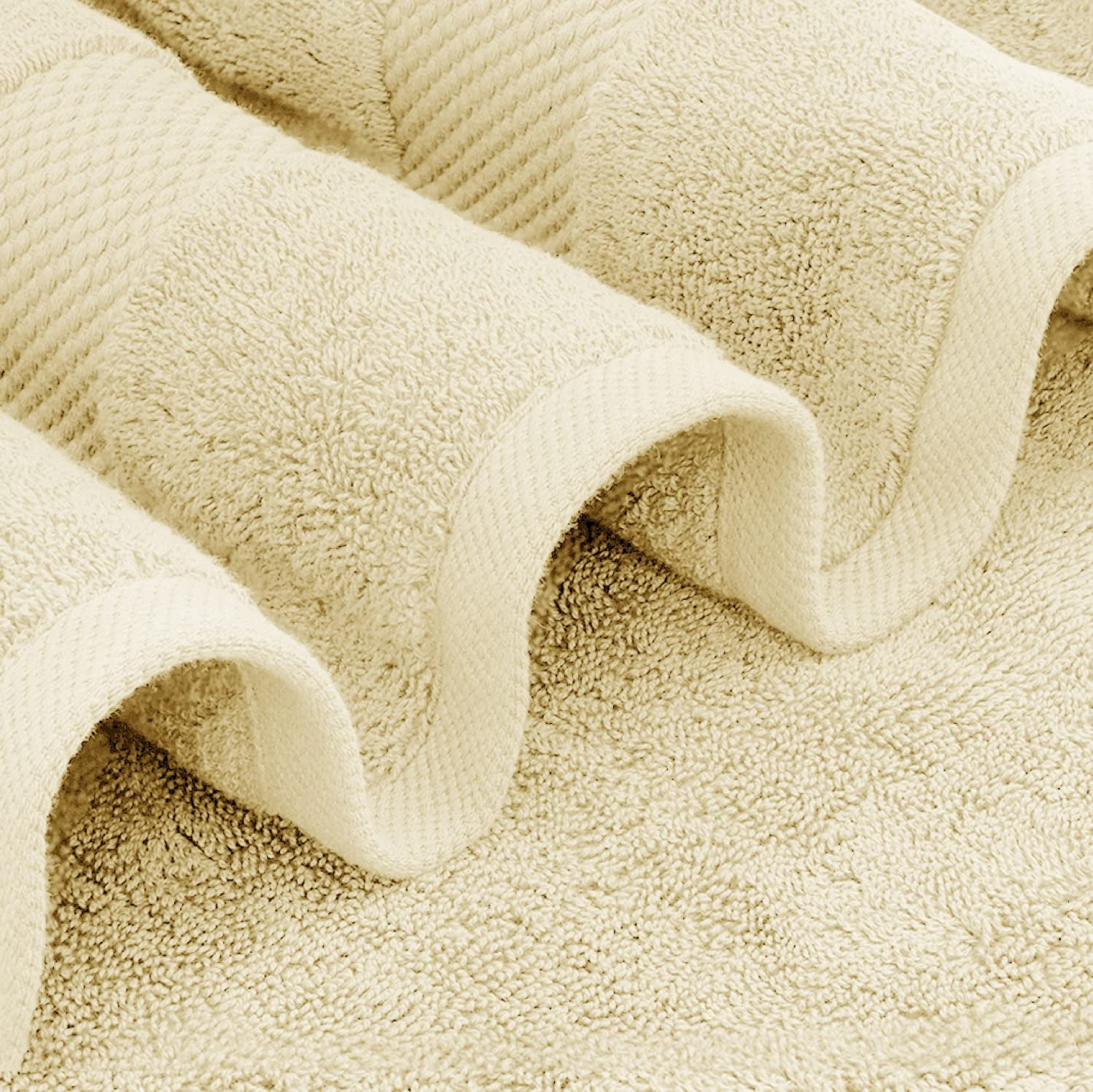 White Classic Luxury Bath Towels Large - Cotton Hotel spa Bathroom Towel |30x56 | 4 Pack | Beige