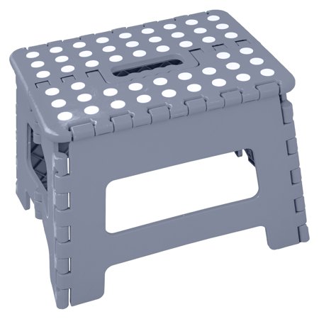 Home Folding Step Stool For Kids Adults 9  Heavy Duty Plastic Stool W/ Handle by Lexi Home