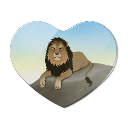 

Lion on a Rock Heart Acrylic Fridge Refrigerator Magnet