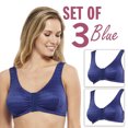 thumbnail image 1 of Carole Martin Full-Freedom Comfort Bra Wireless Front Closure Style 7218 Set of 3-Blue 44, 1 of 4
