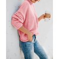 thumbnail image 3 of Jersey Saodimallsu para mujer, cuello alto, extragrande, de punto, rosa, 3 of 7