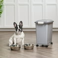 thumbnail image 2 of IRIS USA 30lbs Dog Food Storage Container with Wheels, 2-Cup Scoop, Gray/Dark Gray, 2 of 10