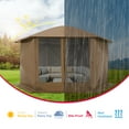 thumbnail image 3 of HOTEEL 12x12ft Outdoor Pop up Gazebo, 6 Sided Camping Canopy Tent with Mesh Windows, Portable Carry Bag, Waterproof, UV 50+, Large Shade Tents for Outdoor Camping, Backyard, Brown, 3 of 10