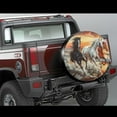 thumbnail image 2 of PISONIC Beach Running Horses Spare Tire Cover Weatherproof Universal Wheel Protectors for RV Camper Travel Trailer SUV Truck 14 inch, 2 of 7