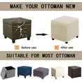 thumbnail image 4 of Housse d'Ottoman Carrée Pliable Rangement Housses d'Ottoman Jacquard Extensible Cube Repose-Pieds Repose-Pieds Protège-Tabouret avec Bande Élastique (Moyen, Beige), 4 of 7