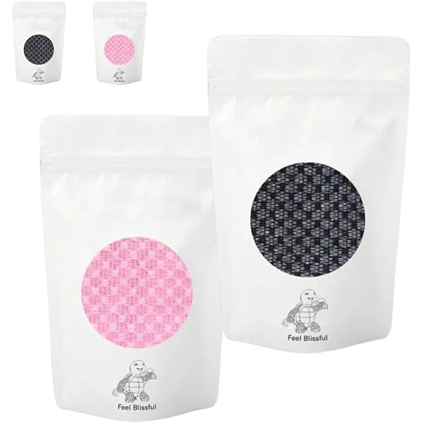 wonima11 Exfoliating Shower Towel for Men and Women, Premium Scrub Wash Back Bath Cloth for Body Face for Smooth Skin, Travel Friendly, Quick Drying Durable and Gentle for Sensitive Skin(Black+Pink)