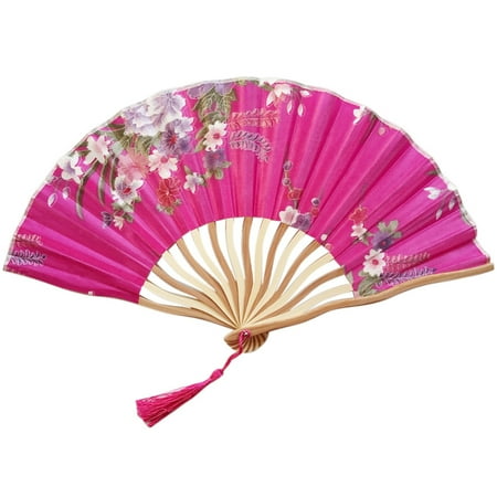 

TANGNADE Chinese Style Hand Held Fan Bamboo Paper Folding Fan Party Wedding Decor + Multicolor