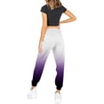 thumbnail image 3 of Pxiakgy Women Pocket Trouser Sweatpants Printed Comfy High Waisted Workout Casual Joggers Pants Purple + XS, 3 of 8