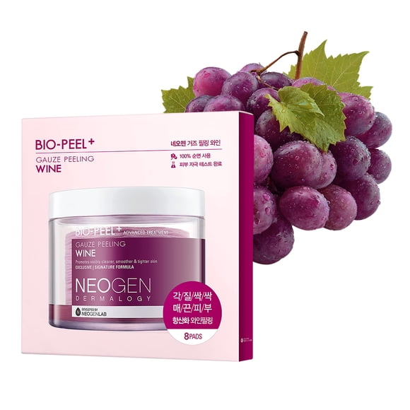 Almohadillas exfoliantes DERMALOGY de NEOGENLAB Bio-Peel Gauze (vino, 8)