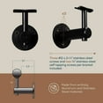 thumbnail image 2 of Industrial Aluminum 1.5 Inch Round Ada Complete Indoor/outdoor Straight Handrail Grab Bar Kit, Returns To Wall, 1.5 Foot Handrail, 2 of 4