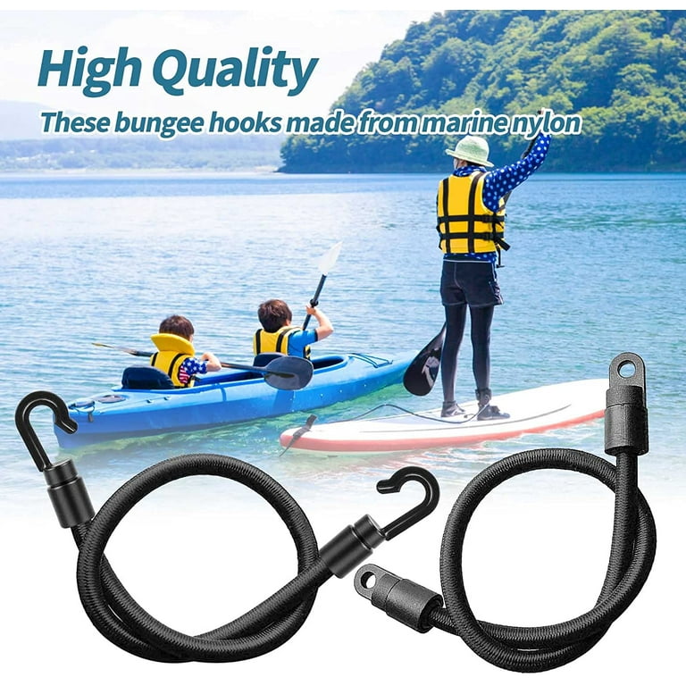 20 Pcs Bungee Shock Cord Hook for 1/4 inch Cord Rope Terminal Ends Tabbed S Open  Cord Hooks End with Straight Hooks for Kayaks 