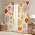 thumbnail image 2 of Homewish Lovely Daisy Blackout Curtains Set of 2 (52x84 Each),Cute Rainbow Blossom Window Curtains,Blue Orange Curtains and Drapes For Kids,Breathable Home Decor, 2 of 6