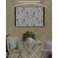 thumbnail image 6 of Outdoor TV Cover 52 to 55 Inch Weatherproof, Minimalist Geometric Leaf Pattern Waterproof TV Screen Protector for Outside Decor with Zipper and Pocket 52"L x 30"H , Blue Brown Gray, 6 of 7
