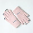 thumbnail image 2 of BKQCNKM Gloves for Cold Weather Winter Gloves Knitted Screen Touched Winter Gloves Thick and Goves Plus Warmed Finger Outdoor Autumn Velvet Gloves Winter Gloves Women, Pink One Size, 2 of 6