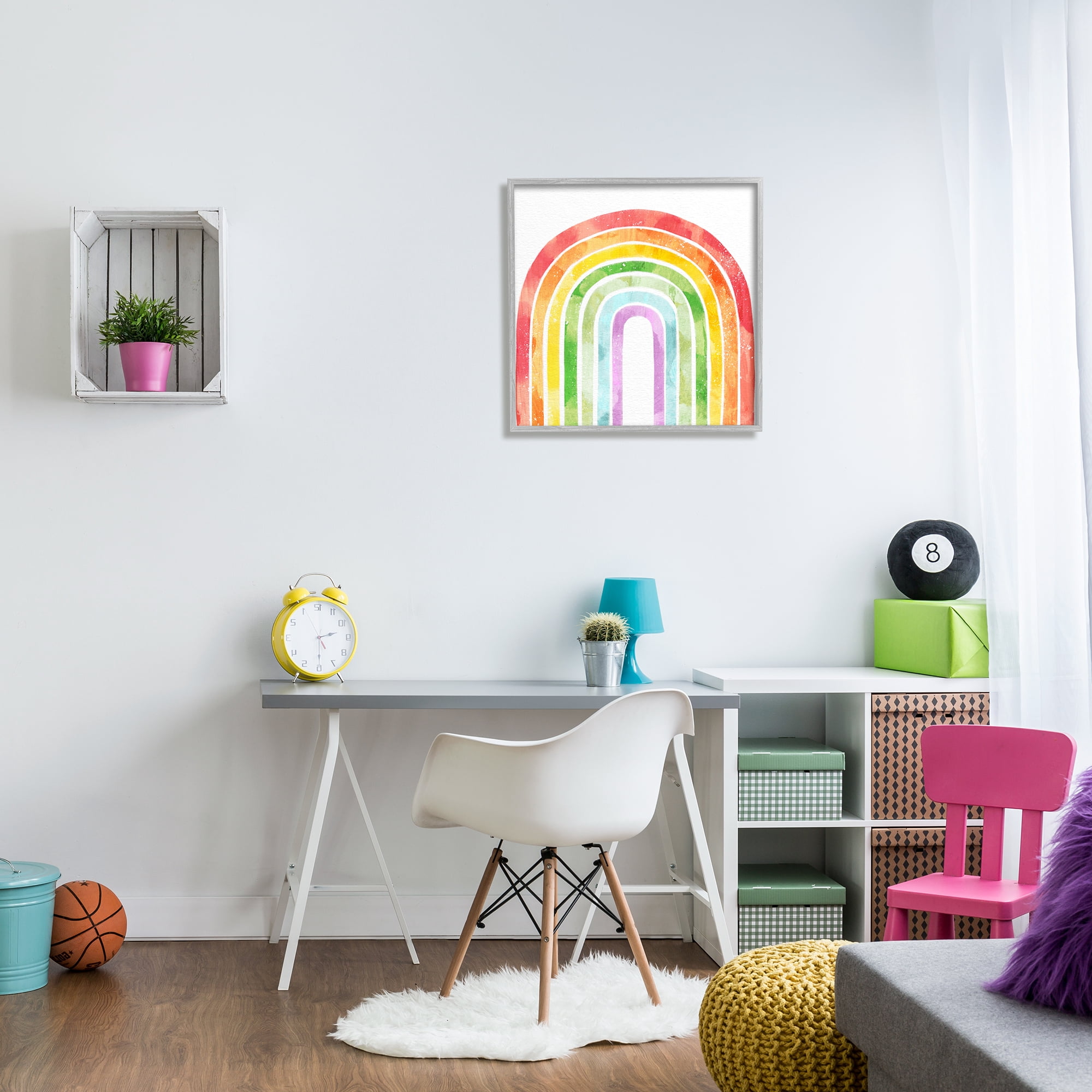 Stupell Indtries Classic Rainbow Sky Distressed Arch Patterns,24 x 24,Design by Ziwei Li