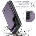 thumbnail image 4 of Mantto Case for Samsung Galaxy S21 with Card Holder, Retro PU Leather RFID Blocking Credit Card Slots Double Magnetic Clasp Flip Kickstand Shockproof Phone Cover for Samsung Galaxy S21,Purple, 4 of 9