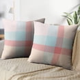 thumbnail image 3 of LALILO Throw Pillow Covers Plaid Tartan Backdrop Beige Blue Cushion Cover 18" x 18", 1251 Pack, 3 of 6