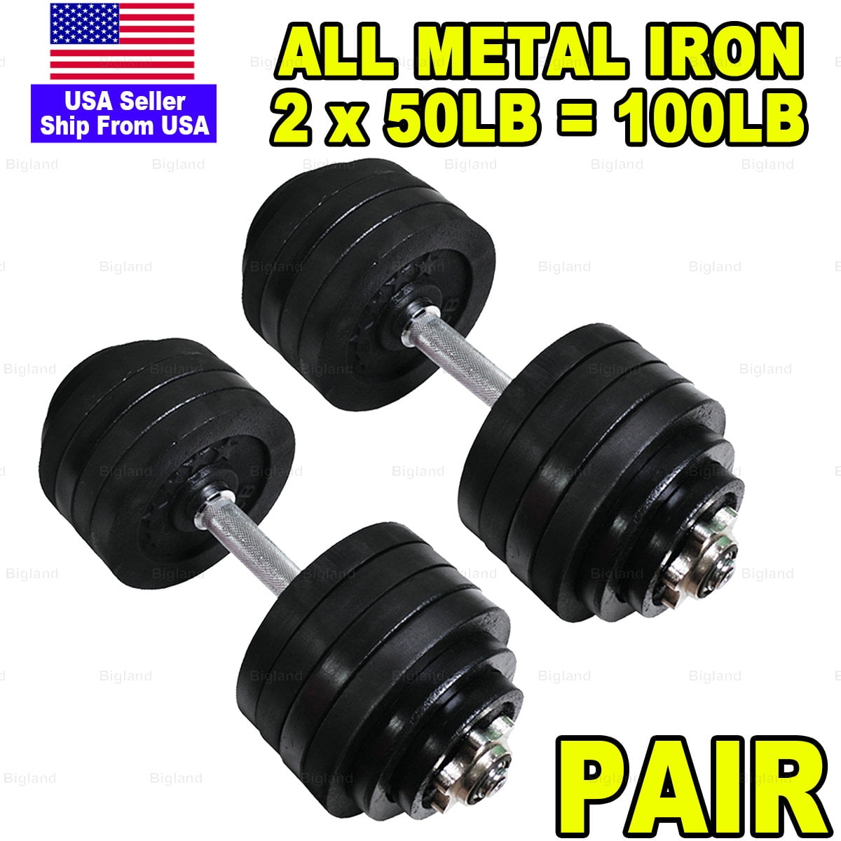 50 LB Dumbbell Weights Brand New Yes4All Adjustable Dumbbells Pair 