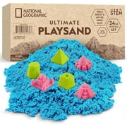 National Geographic Blue Marble Moon Sand - 12 Lbs. of Play Sand with Castle Molds (Natural) - A Fun No Mess Sensory Activity, Sensory Bin Filler