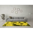 thumbnail image 3 of Ahgly Company Machine Washable Indoor Round Abstract Yellow Modern Area Rugs, 6' Round, 3 of 4