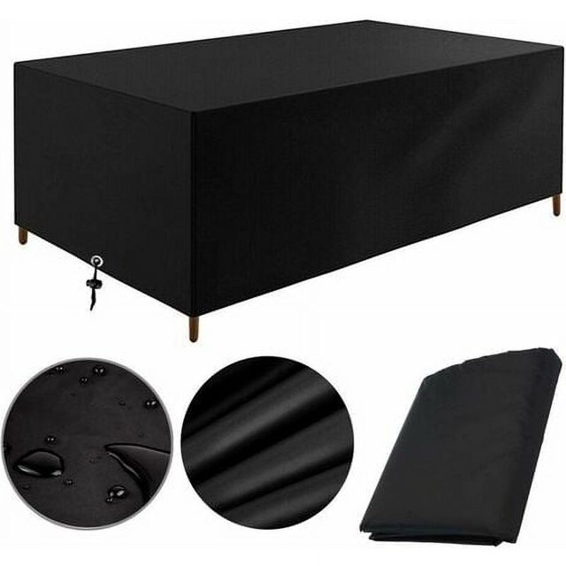 Funda para muebles de jardín de 200 x 100 x 75 cm, lona protectora para mesa de jardín, muebles de exterior, impermeable, resistente al viento, anti-UV, resistente al frío, funda para