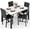 Black 2+White 2, variant on MOOSENG 5-Piece Dining Table Set with Faux Marble Top, Modern Kitchen Table and Set of 4 Grey Velvet Upholstered Chairs, Space-Saving Dinette Set for Small Spaces