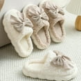 thumbnail image 5 of Women's Plush Bow Slippers - Furry Anti-Slip House Shoes for Indoor & Outdoor Comfort, 5 of 12