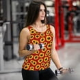 thumbnail image 6 of Uemuo Sunflowers On Red Pattern Workout Tank Tops for Women Breathable Moisture-wicking tank top Sleeveless Running Loose Fit Yoga Tops Active Shirts Sports Gym Exercise, 6 of 9