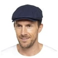 thumbnail image 2 of Mens Linen Flat Cap in Cream & Denim, 2 of 2