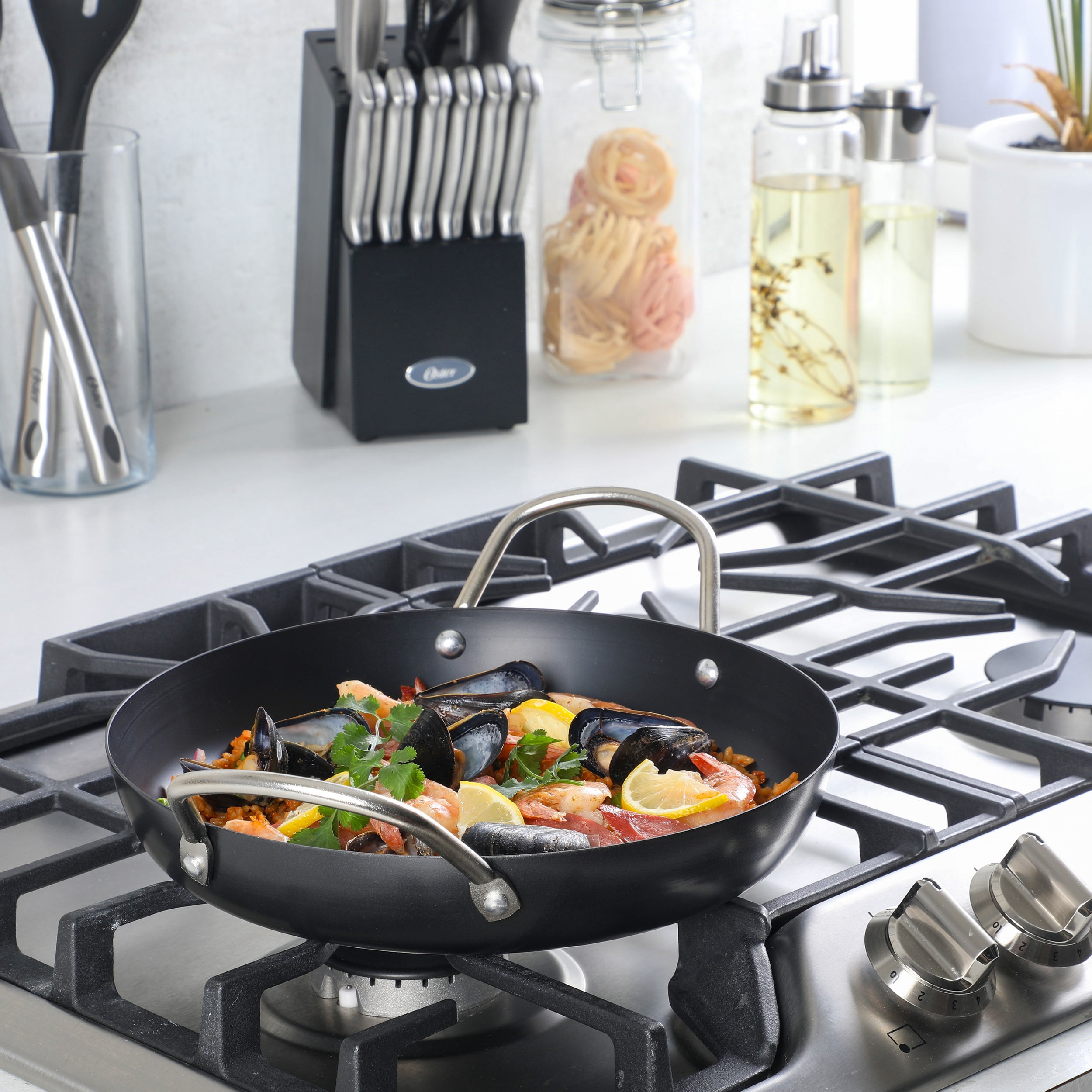 Oster Smithfire 11-inch Carbon Steel Paella Fry Pan - Nonstick