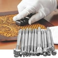 thumbnail image 4 of Craft Leather Tool Set DIY Leather Hand Working Tool Kit for Sewing Stiching Carving Printing Cutting Profe, 4 of 7