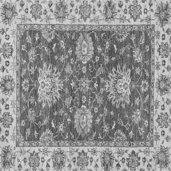 Ahgly Company Indoor Square Oriental Gray Traditional Area Rugs, 7' Square