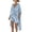 Blue, variant on Womens Summer Tops with Pockets, 3/4 Sleeve Shirts for Women Casual Loose Fit Solid Color V Neck T-Shirts