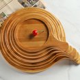 thumbnail image 2 of 9 Inch Pizza Plate Paddle with Handle Bamboo Round Pizza Bread Tray Board, 2 of 9