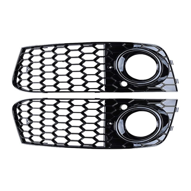 Un Par De Rejilla De Ventilación De Cubierta De Luz Antiniebla De Coche De Parachoques Delantero Chapado En Estilo De Malla Adecuado Para Audi A4 B8 2009-2011 Methold VI009199-01