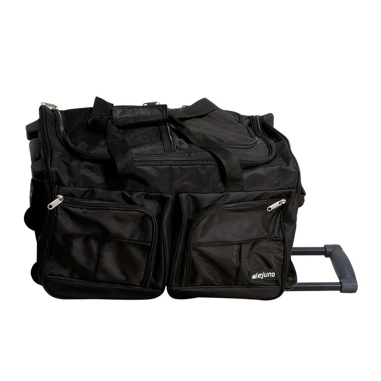 Free Shipping! Dejuno 20-Inch Carry-On Rolling Duffle Bag - Black