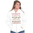 thumbnail image 4 of Ugly Christmas Lights Lets Get Lit Unisex Fleece Graphic Zip Up Hoodie Brisco Brands 5X, 4 of 5