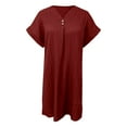 thumbnail image 4 of Women's Casual V Neck T Shirt Dress Summer Lightweight Comfortable Daily Wear Boho Beach Work Outfits Womens Casual Trendy Midi Dresses, 4 of 5