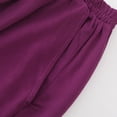 thumbnail image 6 of Women's Plus Size Elastic Waist Shorts, Soft Solid Color Polyester, Tummy Control Pull On Design, Comfortable Stretch Mid Waist Casual Bottoms, Everyday Summer Wear, | TruBelle,Purple 3XL, 6 of 9
